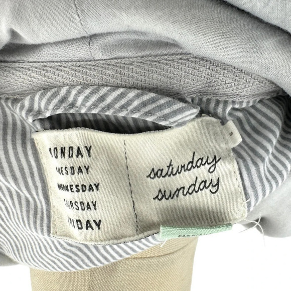 Anthropologie Saturday Sunday Florascape Moto Jacket Sweatshirt Gray Size Small - Picture 10 of 12